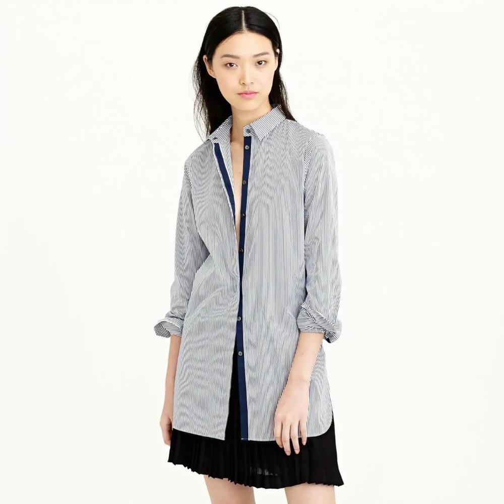 J. CREW ENDLESS STRIPE SHIRT NAVY SIZE 2 NWOT